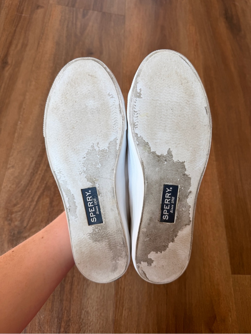 Sperry Women's Off-White Canvas Lace-Front Slip-Ons - Picture 8 of 9